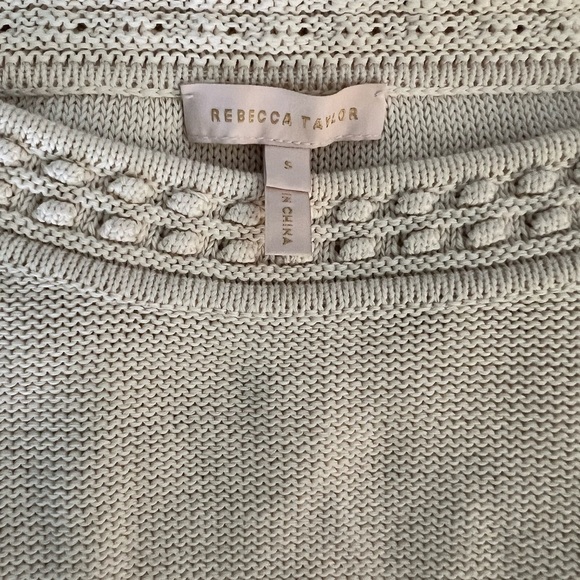 Rebecca Taylor Cream Ruffle Cotton Sweater - Picture 5 of 6